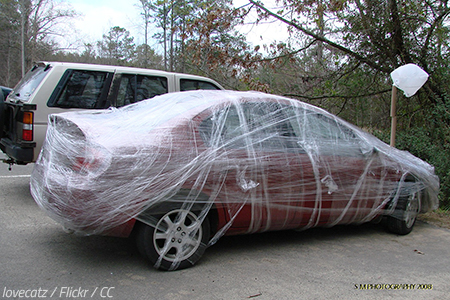 Clear plastic wrap for moving