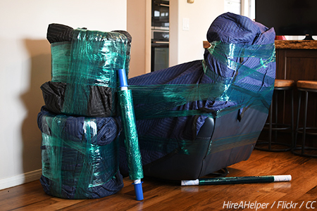 Plastic wrap for moving furniture