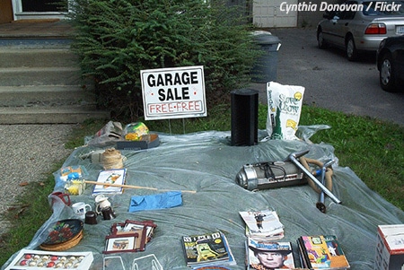 Organize a garage sale before moving out